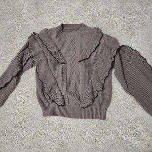 Frilly brown sweater